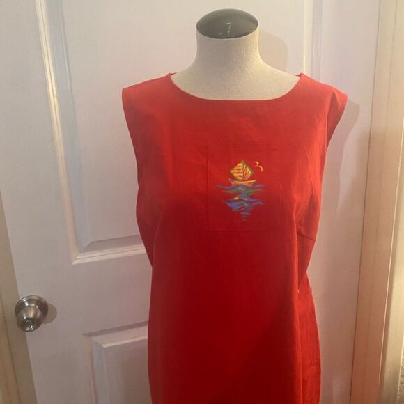 Sag Harbor Linen Dress & Jacket Set Sz 18W - Picture 4 of 12